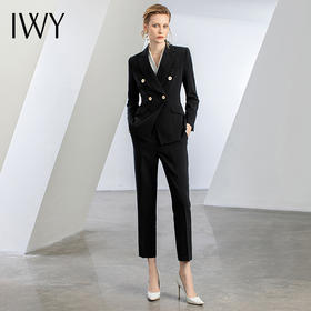 IWY/秋冬黑色高端职业西装套装女比亚迪工作服西服白领通勤正装CP11355