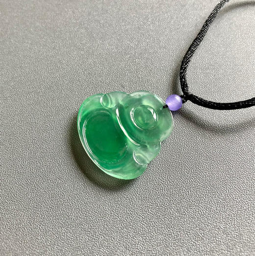 高冰种满绿飘阳绿翡翠弥勒佛 商品图5