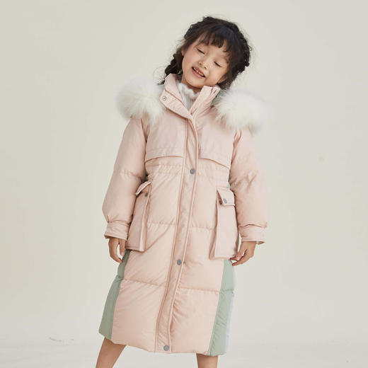 谜底童装新款童装羽绒服中大男女童羽绒服长款保暖外套A1DKY3134 商品图3