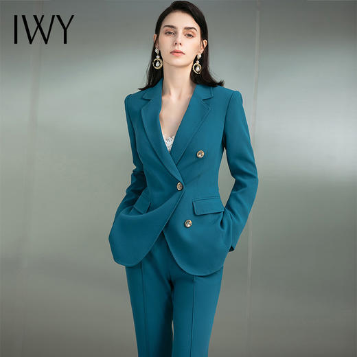 IWY/新款高端西装套装女时尚正装春秋款微喇西裤讲师西服职业装女装223163C1+P3 商品图0