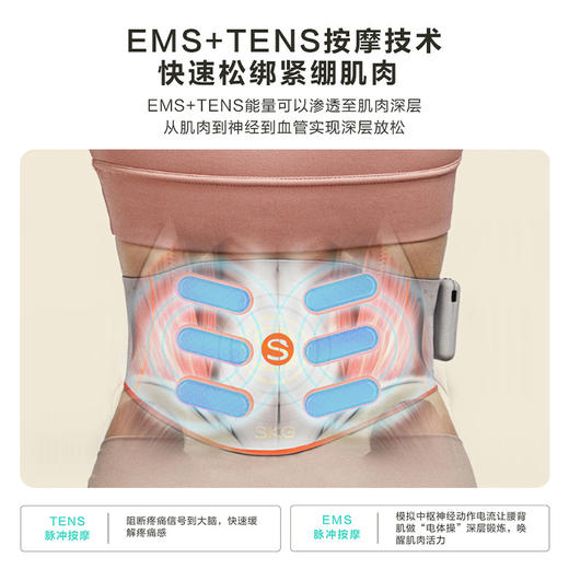 【精选包邮】SKG腰椎腰部按摩仪器W7按摩腰带 颈椎腰部背部护腰带热敷 商品图4