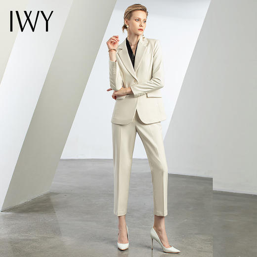 IWY/秋冬工作服职业套装OL杏色西装西服两件套售楼部工装套装女C11379+P11379 商品图4