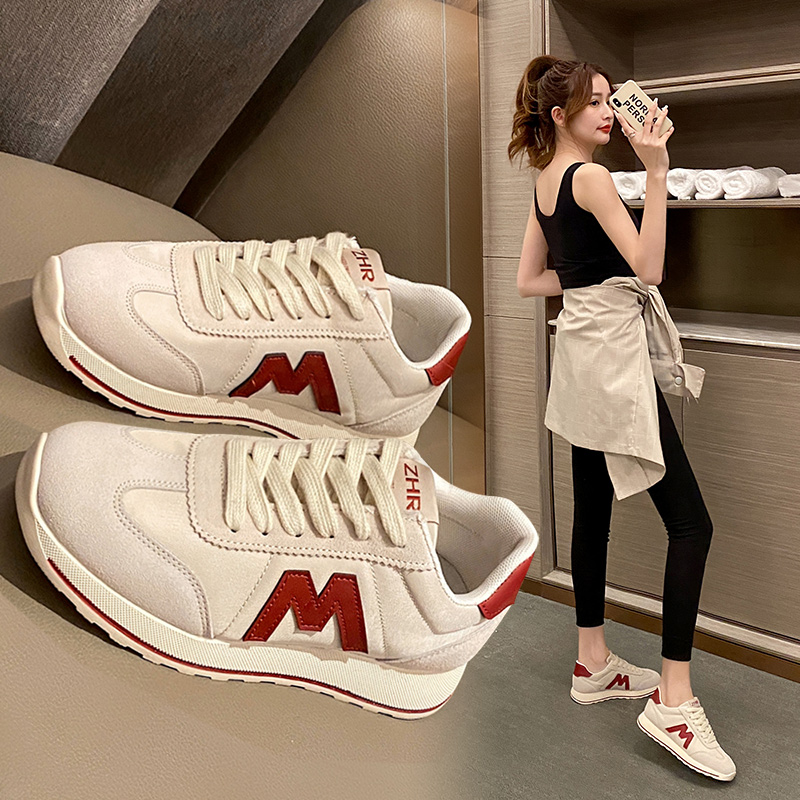 【ZHR】女鞋2022年秋冬季加绒新款ins潮百搭休闲轻便减震跑步运动