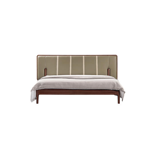 【现代风-CY101床】现代风/卧室/北美黑胡桃木/实木+真皮床 商品图3