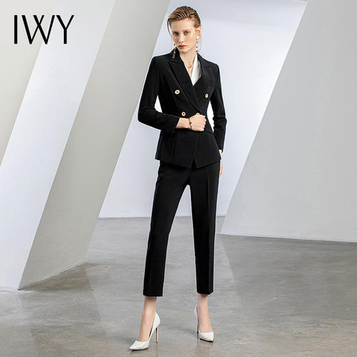 IWY/秋冬黑色高端职业西装套装女比亚迪工作服西服白领通勤正装CP11355 商品图4