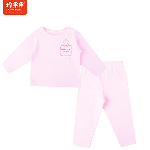商场同款棉果果秋季科技面料女童家居服秋衣秋裤2件套舒适柔软自发热植物抗菌暖姜绒套头套装M421302422668 商品图0