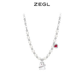 ZEGL设计师万圣节之夜系列小幽灵项链女生可爱搞怪人造珍珠锁骨链