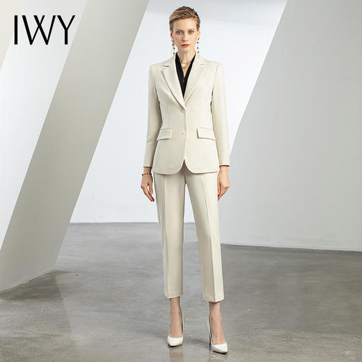 IWY/秋冬工作服职业套装OL杏色西装西服两件套售楼部工装套装女C11379+P11379 商品图0