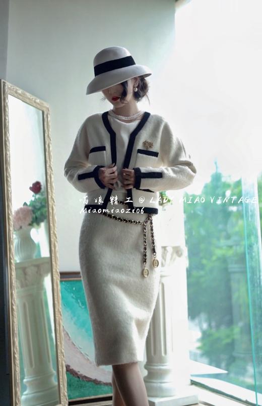 #1213【复团】喵娘精工丨定制《人间香奶奶》复古vintage小香风白色秋款套装 商品图1