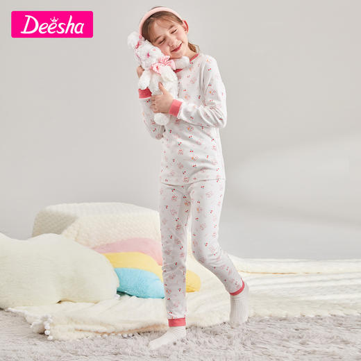 笛莎Deesha 女童家居套装秋冬季童装睡衣纯棉保暖家居服 商品图2
