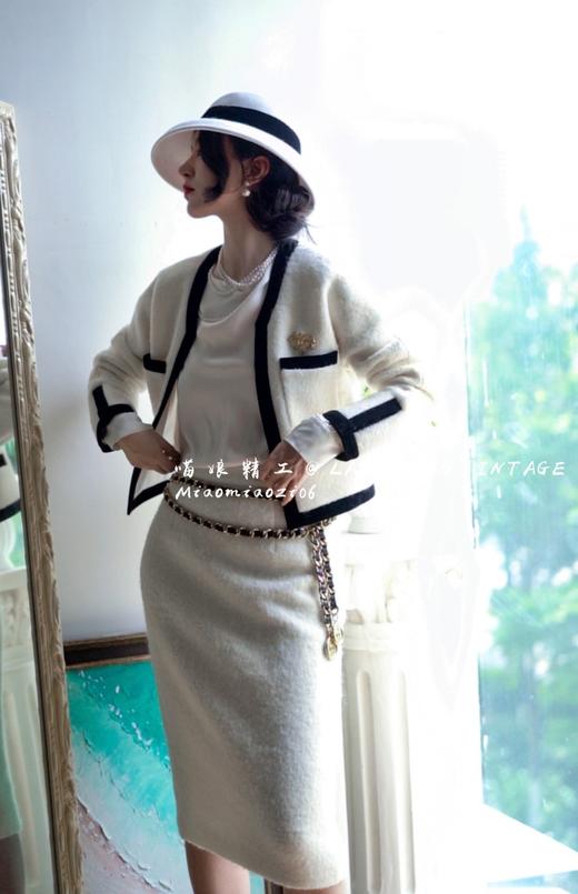 #1213【复团】喵娘精工丨定制《人间香奶奶》复古vintage小香风白色秋款套装 商品图6