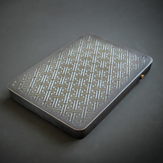 陶瓷秦砖茶盘家用储水式干泡盘功夫茶具简约陶瓷小茶台托盘 秦砖茶盘-灰白VD3a 商品图0