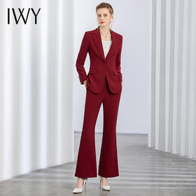 IWY/秋冬新款长袖酒红色西装套装女士工作服经理职业装正装工装C11359+P31359