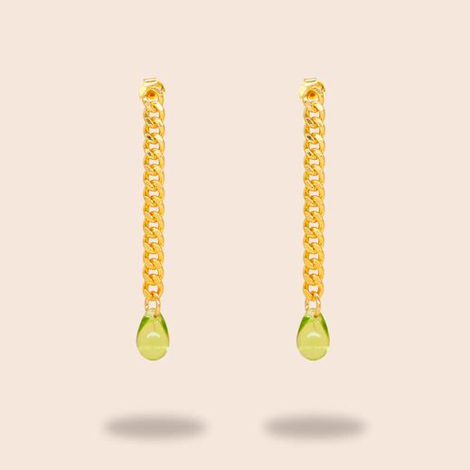 订购6周到｜Annele-Iris Law 同款-Happy Tears-绿色泪滴 耳环［芬兰设计师］ 商品图1