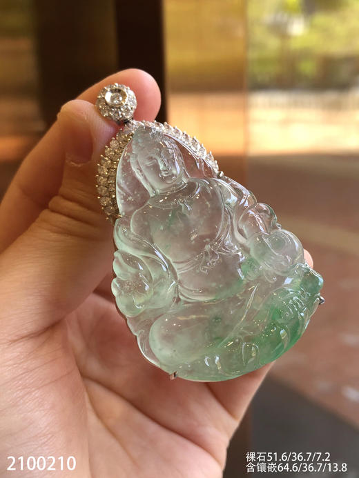 高冰木纳飘翠持经观音吊坠【2100210】具体价格微信咨询 商品图6