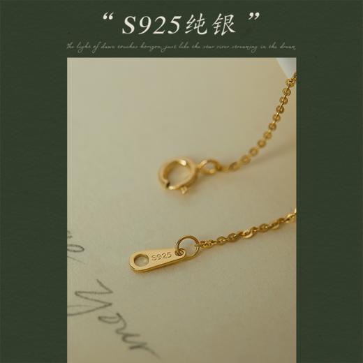 Oflye潮流饰品  金色花朵皓石通体纯银项链女夏小众精巧锁骨颈链 商品图1