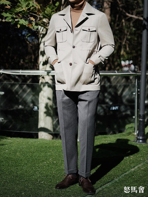 Merino Brothers 隐蔽呢澳洲美丽诺羊毛游猎夹克 商品图5