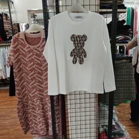 女贴布熊仔长袖T8182