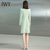 IWY/绿色英伦风长袖职业连衣裙时尚秋季浅绿色西装领气质修身ol裙子正装223198Q1 商品缩略图3