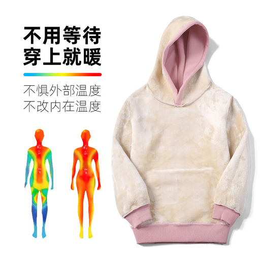 【加绒内里，抗寒保暖】卫衣女连帽冬款女士羊羔绒冬天外套厚中长款套头上衣 XYL 000  WY202羊羔绒帽衫 商品图1