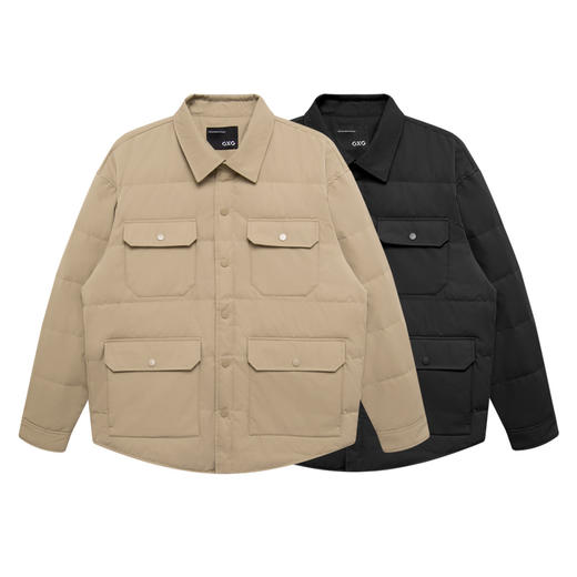 GXG男装  冬季热卖简约纯色舒适保暖翻领短款羽绒服男 商品图4