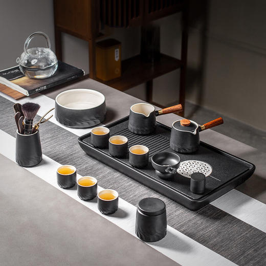 陶瓷茶具套装家用功夫茶壶干泡茶盘小套轻奢办公室日式泡茶 悦方茶盘VN3a 商品图2