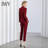 IWY/秋冬新款酒红色职业西装套装女宴会主持人商务修身正装厚款 CP11359 商品缩略图3