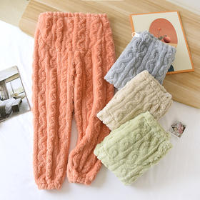 黛唯梵纯色法兰绒孕妇裤长裤秋冬加厚加绒睡裤带调节扣休闲托腹裤可外穿