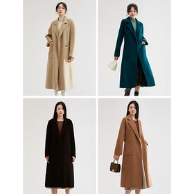 【商城同款】阿菁娜经典气质大廓形绵羊毛连肩袖百搭休闲长款大衣F30D211059