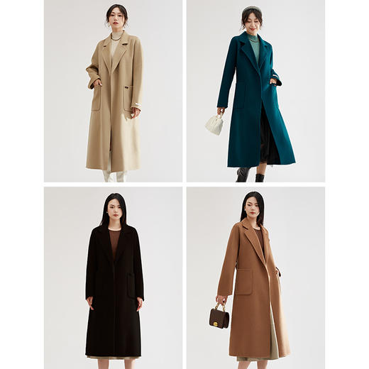 【商城同款】阿菁娜经典气质大廓形绵羊毛连肩袖百搭休闲长款大衣F30D211059 商品图0