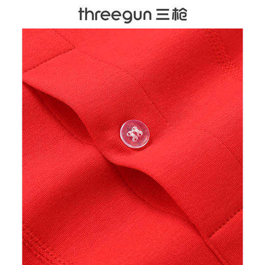 Threegun三枪 【高支新疆长绒棉】吉庆款大红圆领男士保暖内衣套装-24189D021 商品图5