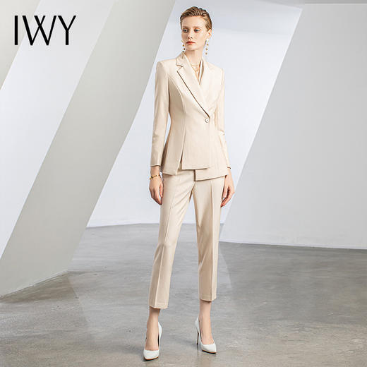 IWY/秋冬前厅接待套装工作服比亚迪销售工装修身显瘦职业装正装C11386+P11386 商品图0