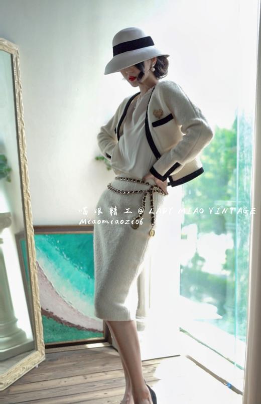 #1213【复团】喵娘精工丨定制《人间香奶奶》复古vintage小香风白色秋款套装 商品图2