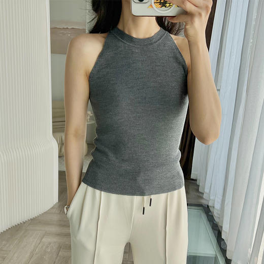 “优雅叠穿”4色羊毛针织打底背心 商品图5