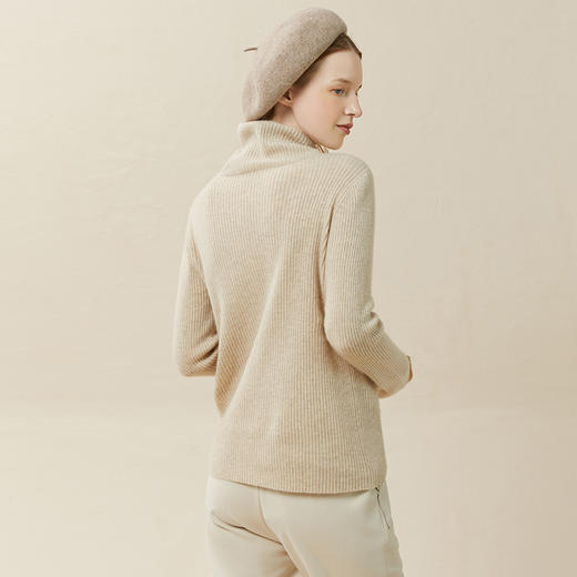 Famecoco范可儿高领羊毛毛衣秋冬内搭小众设计感纯色打底毛衫F228DC020 商品图2