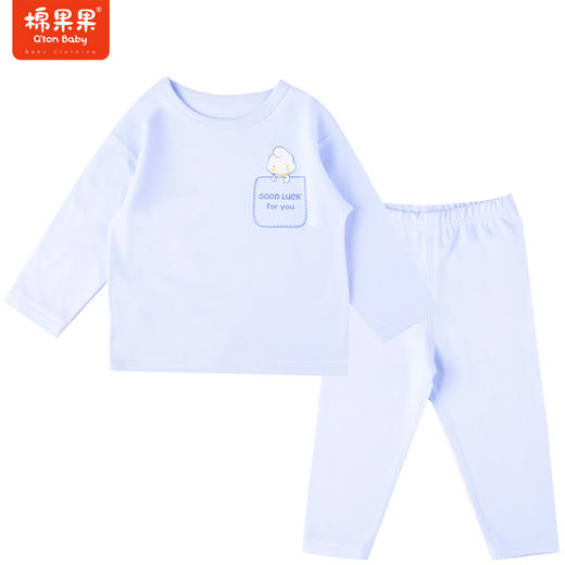 商场同款棉果果冬季科技面料男童家居服秋衣秋裤2件套舒适柔软自发热植物抗菌暖姜绒套头套装M411302422667 商品图0