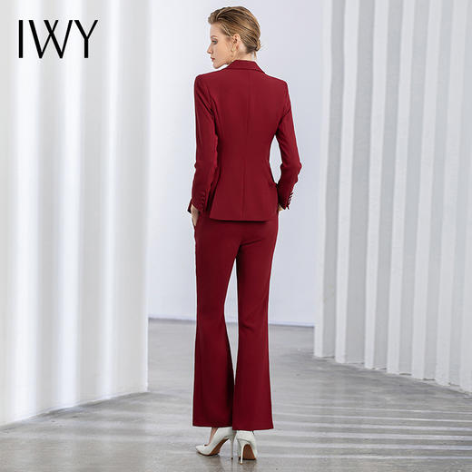 IWY/秋冬新款长袖酒红色西装套装女士工作服经理职业装正装工装C11359+P31359 商品图3