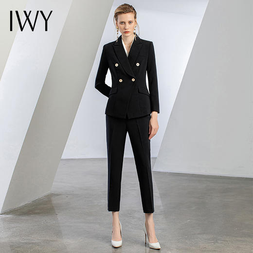 IWY/秋冬黑色高端职业西装套装女比亚迪工作服西服白领通勤正装CP11355 商品图1