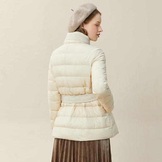 famecoco范可儿羽绒服女短款立领轻薄款冬季收腰腰带外套F228AM007 商品图2