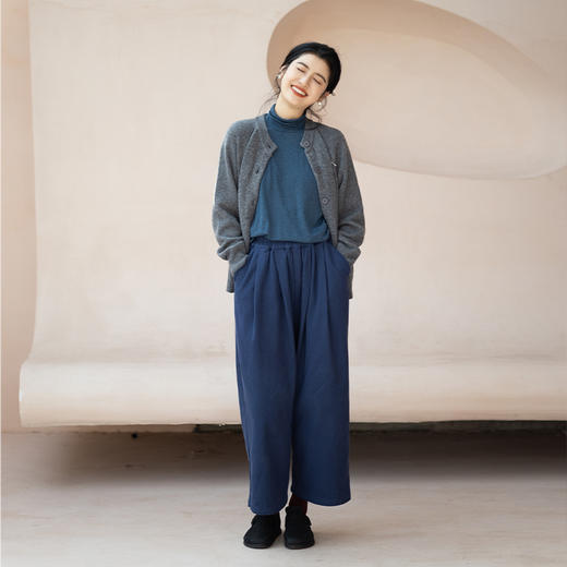 绽放911朵/斜纹全棉加厚抽绳休闲裤 商品图1