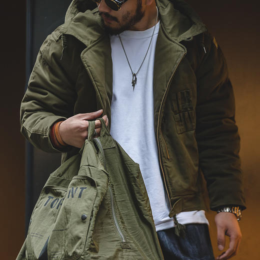 马登工装美式复古加拿大装甲战车机车夹克短款加厚保暖外套男士冬 商品图3