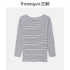 Threegun三枪 【新疆弹力棉】彩条一字领女士长袖上衣打底衫-23192A111 商品缩略图0