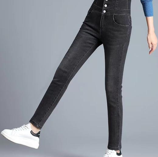 【加加亲】女士高腰牛仔羽绒裤 小脚铅笔裤 商品图5