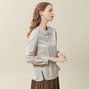 famecoco范可儿双层领细格纹衬衫女侧开叉衬衣通勤设计感F228BH001 商品缩略图1