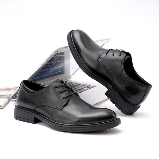 【实付满399送保温杯】【 磁震系带通勤皮鞋】商务通勤系带皮鞋磁能震动室内按摩鞋 商品图3