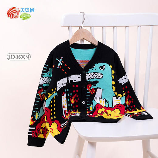 贝贝怡童装男童卡通针织开衫舒适保暖新款宝宝卡通上衣外套爆款 商品图3