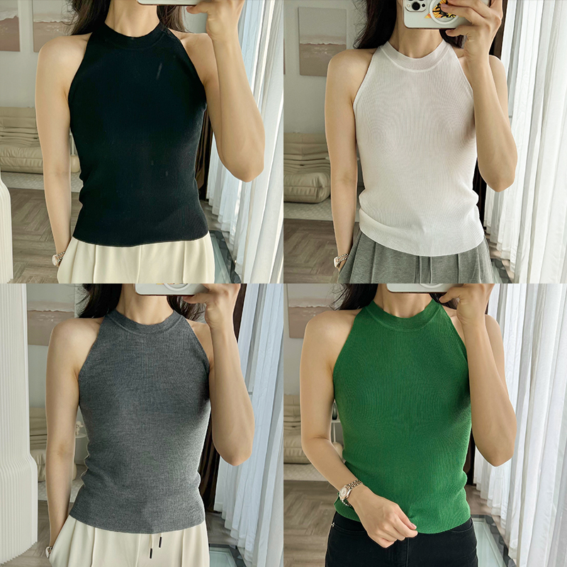 “优雅叠穿”4色羊毛针织打底背心