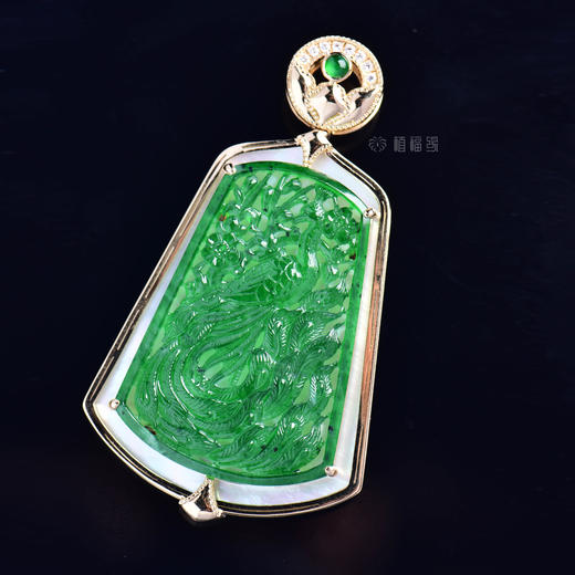 【凤仪九天】绿翠双面挂坠-GZ12206075W 商品图2