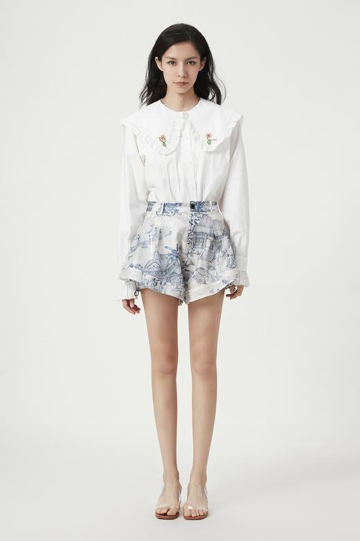 娃娃领精梳棉小花衬衣 商品图4