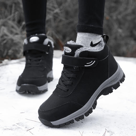 冬季加绒老人鞋男女健步鞋加厚保暖防滑高帮棉鞋中老年妈妈鞋 商品图2